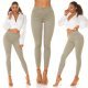 Blugi dama push up, kaki, denim, cu talia inalta, Pikme 9 - jojofashion.ro