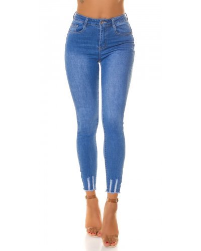 Blugi dama push up uzati, mulati, bleu, din bumbac, cu talia inalta, Szuzanne Blugi dama, Blugi dama push up uzati, mulati, bleu, din bumbac, cu talia inalta, Szuzanne - jojofashion.ro