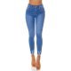 Blugi dama push up uzati, mulati, bleu, din bumbac, cu talia inalta, Szuzanne 2 - jojofashion.ro