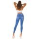 Blugi dama push up uzati, mulati, bleu, din bumbac, cu talia inalta, Szuzanne 7 - jojofashion.ro