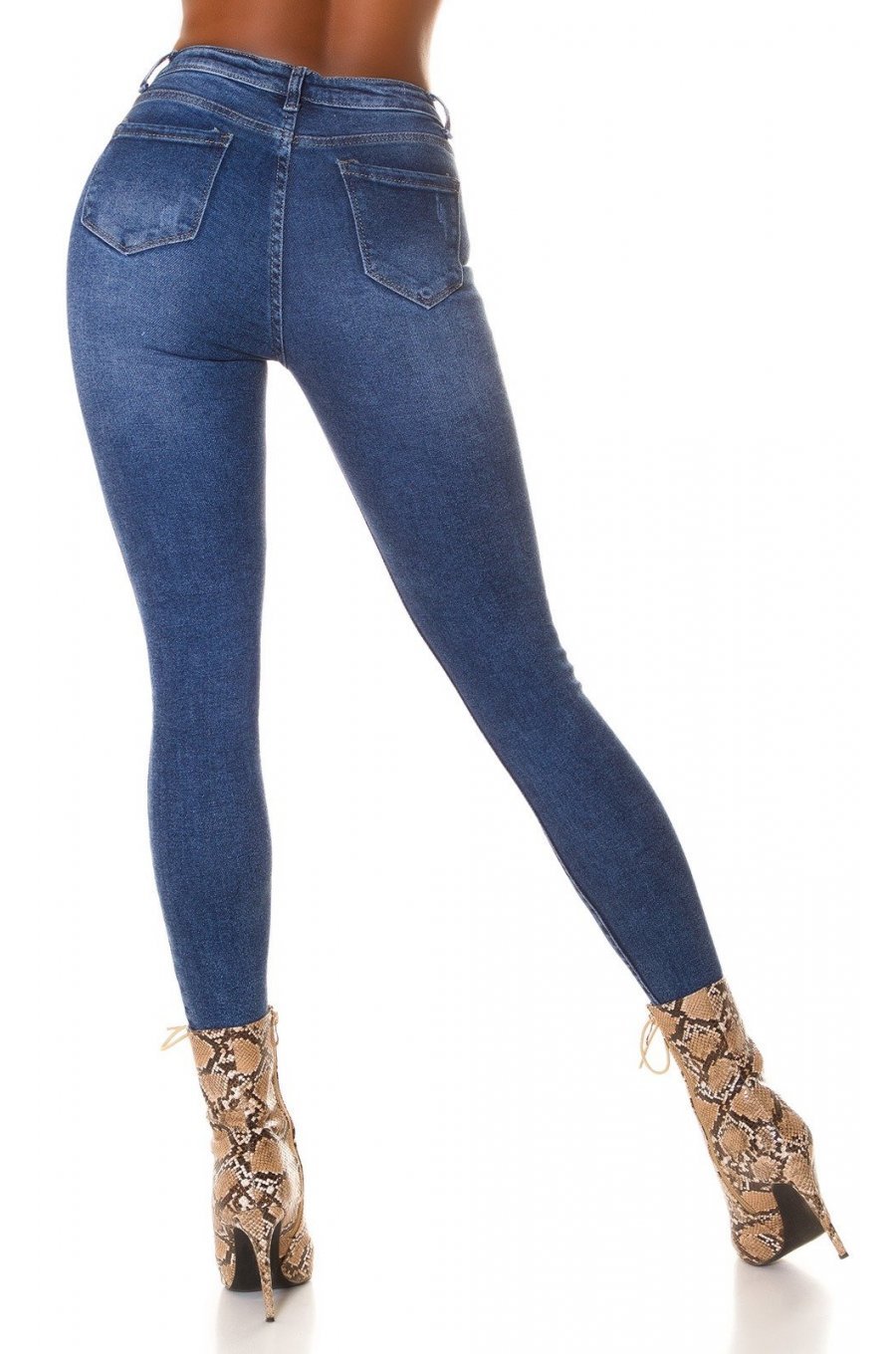 Blugi dama rupti, albastri, bumbac, skinny Olics Blugi dama rupti, albastri, bumbac, skinny Olics 2 - jojofashion.ro