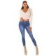Blugi dama rupti, albastri, bumbac, skinny Olics Blugi dama rupti, albastri, bumbac, skinny Olics 4 - jojofashion.ro