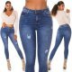 Blugi dama rupti, albastri, bumbac, skinny Olics Blugi dama rupti, albastri, bumbac, skinny Olics 7 - jojofashion.ro