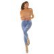 Blugi dama rupti, cu push up, albastri, din bumbac denim, cu talia inalta, mulati, Tracy 6 - jojofashion.ro