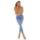 Blugi dama rupti, cu push up, albastri, din bumbac denim, cu talia inalta, mulati, Tracy 8 - jojofashion.ro