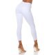 Blugi dama rupti, cu push up, albi, din bumbac, mulati, cu talia inalta, Galya 3 - jojofashion.ro