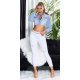 Blugi dama rupti, cu push up, albi, din bumbac, mulati, cu talia inalta, Galya 4 - jojofashion.ro