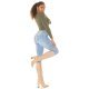 Blugi dama rupti, cu push up, bleu, din bumbac, cu talia inalta, Moore 5 - jojofashion.ro