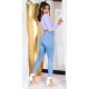 Blugi dama rupti, cu push up, bleu, din denim, mulati, cu talia inalta, Celesta 5 - jojofashion.ro