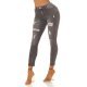 Blugi dama rupti, cu push up, negri, din bumbac, cu talia inalta, Trinity 2 - jojofashion.ro