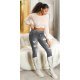 Blugi dama rupti, cu push up, negri, din bumbac, cu talia inalta, Trinity 4 - jojofashion.ro