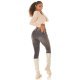 Blugi dama rupti, cu push up, negri, din bumbac, cu talia inalta, Trinity 7 - jojofashion.ro