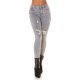 Blugi dama rupti, gri, bumbac denim, mulati, cu talia inalta, Synem 2 - jojofashion.ro