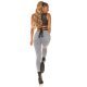 Blugi dama rupti, gri, bumbac denim, mulati, cu talia inalta, Synem 8 - jojofashion.ro