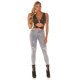 Blugi dama rupti, gri, bumbac denim, mulati, cu talia inalta, Synem 9 - jojofashion.ro