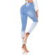 Blugi dama rupti, mulati, bleu in degrade, din bumbac, cu talia inalta, Glorya 3 - jojofashion.ro