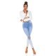 Blugi dama rupti, mulati, bleu in degrade, din bumbac, cu talia inalta, Glorya 8 - jojofashion.ro