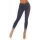 Blugi dama rupti, skinny, cu push up, albastri, bumbac denim, Harley 2 - jojofashion.ro