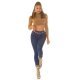 Blugi dama rupti, skinny, cu push up, albastri, bumbac denim, Harley 6 - jojofashion.ro