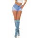 Blugi dama scurti, rupti, bleu, din bumbac, mulati, Chelsea 2 - jojofashion.ro