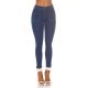 Blugi dama skinny albastri, bumbac denim, cu talia inalta si buzunare frontale, Janeth 2 - jojofashion.ro