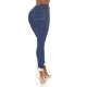 Blugi dama skinny albastri, bumbac denim, cu talia inalta si buzunare frontale, Janeth 3 - jojofashion.ro
