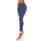 Blugi dama skinny albastri, bumbac denim, cu talia inalta si buzunare frontale, Janeth 4 - jojofashion.ro
