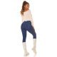 Blugi dama skinny, albastri, din bumbac, mulati, cu buzunare frontale, Estefany 6 - jojofashion.ro
