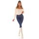 Blugi dama skinny, albastri, din bumbac, mulati, cu buzunare frontale, Estefany 7 - jojofashion.ro
