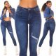 Blugi dama skinny, albastri, uzati, cu talia inalta Bachia Blugi dama skinny, albastri, uzati, cu talia inalta Bachia 7 - jojofashion.ro