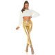 Blugi dama skinny, aurii, din vascoza, cu talia inalta, Roseann 6 - jojofashion.ro