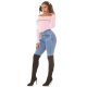 Blugi dama skinny, bleu, din bumbac, Kalyani Blugi dama skinny, bleu, din bumbac, Kalyani 6 - jojofashion.ro