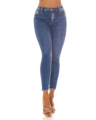 Blugi dama skinny cu push up, albastri, din bumbac, Eveliny Blugi dama, Blugi dama skinny cu push up, albastri, din bumbac, Eveliny - jojofashion.ro