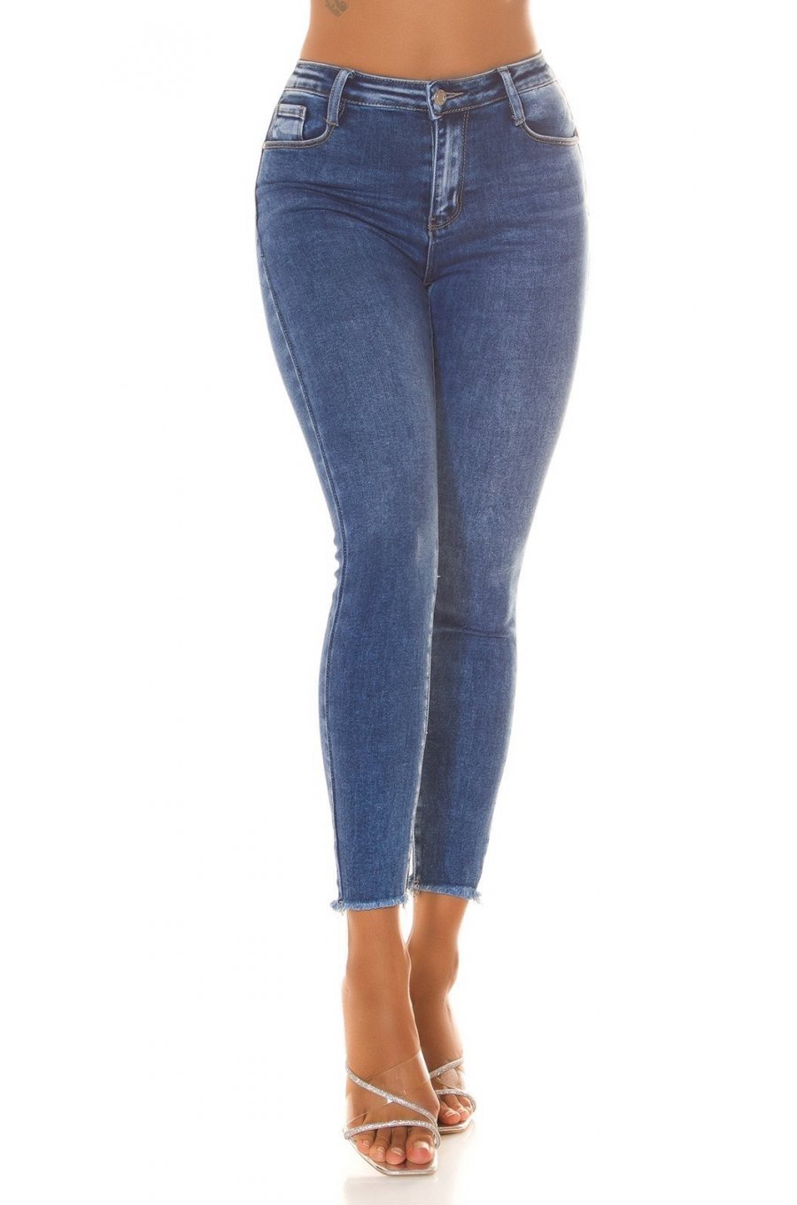Blugi dama skinny cu push up, albastri, din bumbac, Eveliny Blugi dama skinny cu push up, albastri, din bumbac, Eveliny 1 - jojofashion.ro