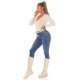 Blugi dama skinny cu push up, albastri, din bumbac, Eveliny Blugi dama skinny cu push up, albastri, din bumbac, Eveliny 6 - jojofashion.ro