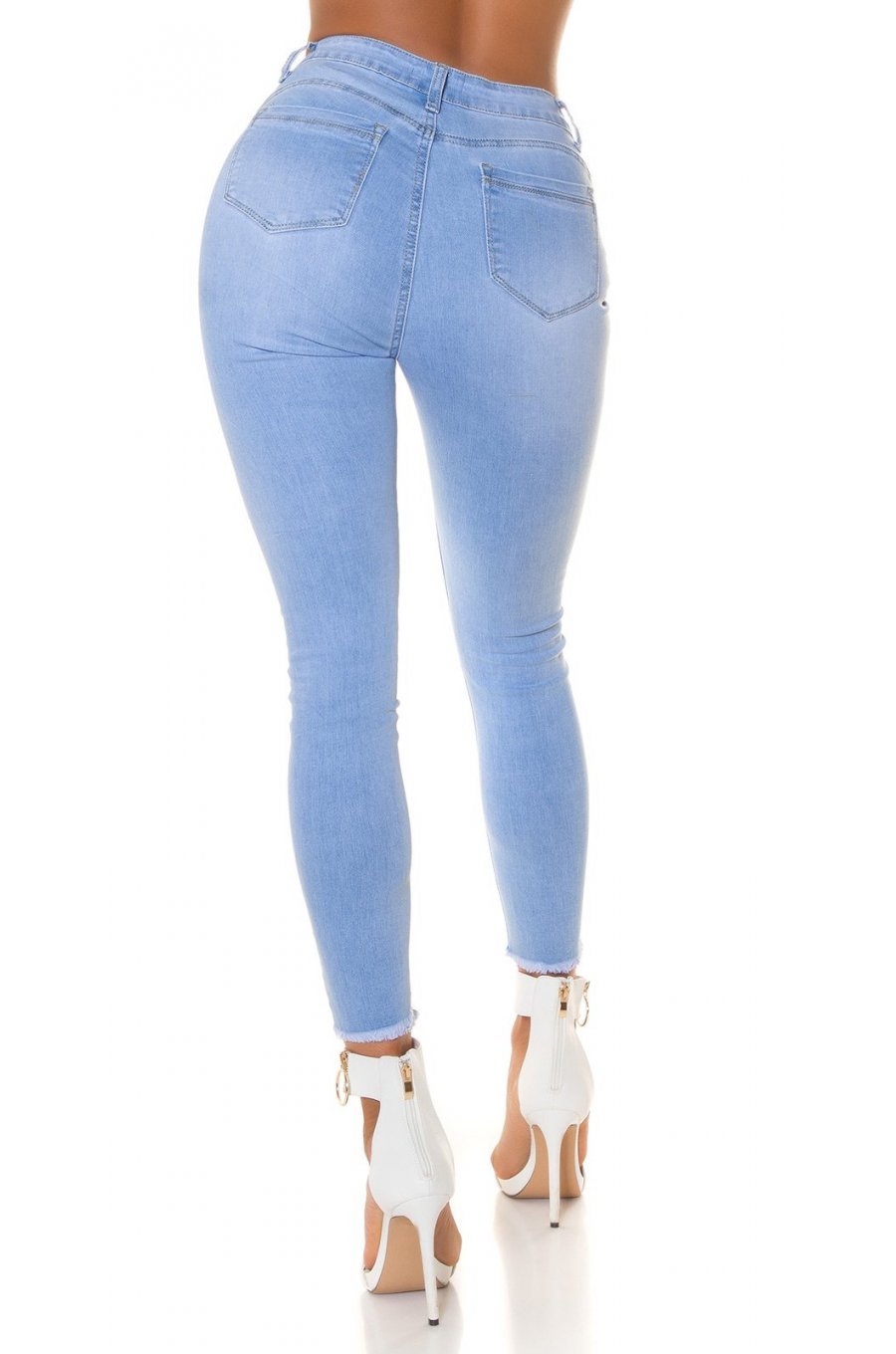Blugi dama skinny cu push up, bleu, din bumbac, Priscila Blugi dama skinny cu push up, bleu, din bumbac, Priscila 2 - jojofashion.ro