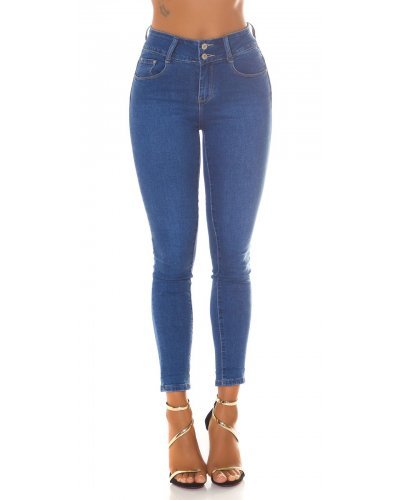 Blugi dama skinny, denim, cu talia inalta Lumet - jojofashion.ro