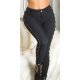 Blugi dama skinny, din bumbac, negri, accesorizati cu dantela si snur, Gratielle 9 - jojofashion.ro
