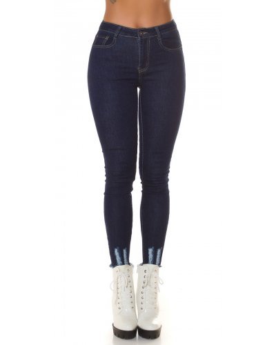 Blugi dama skinny fit uzati, bleumarin denim, cu push up Eltem Blugi dama, Blugi dama skinny fit uzati, bleumarin denim, cu push up Eltem - jojofashion.ro