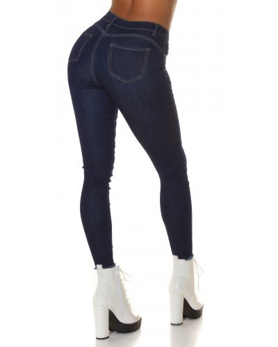 Blugi dama skinny fit uzati, bleumarin denim, cu push up Eltem Blugi dama, Blugi dama skinny fit uzati, bleumarin denim, cu push up Eltem - jojofashion.ro