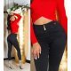 Blugi dama skinny, negri, denim, cu talia inalta, mulati,  Bloomy 8 - jojofashion.ro