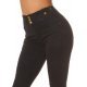 Blugi dama skinny, negri, denim, cu talia inalta, mulati,  Bloomy 6 - jojofashion.ro