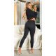 Blugi dama skinny, negri, din bumbac, cu talia inalta, Melleah 3 - jojofashion.ro
