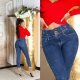 Blugi dama skinny, albastri, denim, talie inalta, mulati,  Bloomy 8 - jojofashion.ro