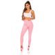 Colanti roz cu talie inalta Glossy Colanti roz cu talie inalta Glossy 5 - jojofashion.ro