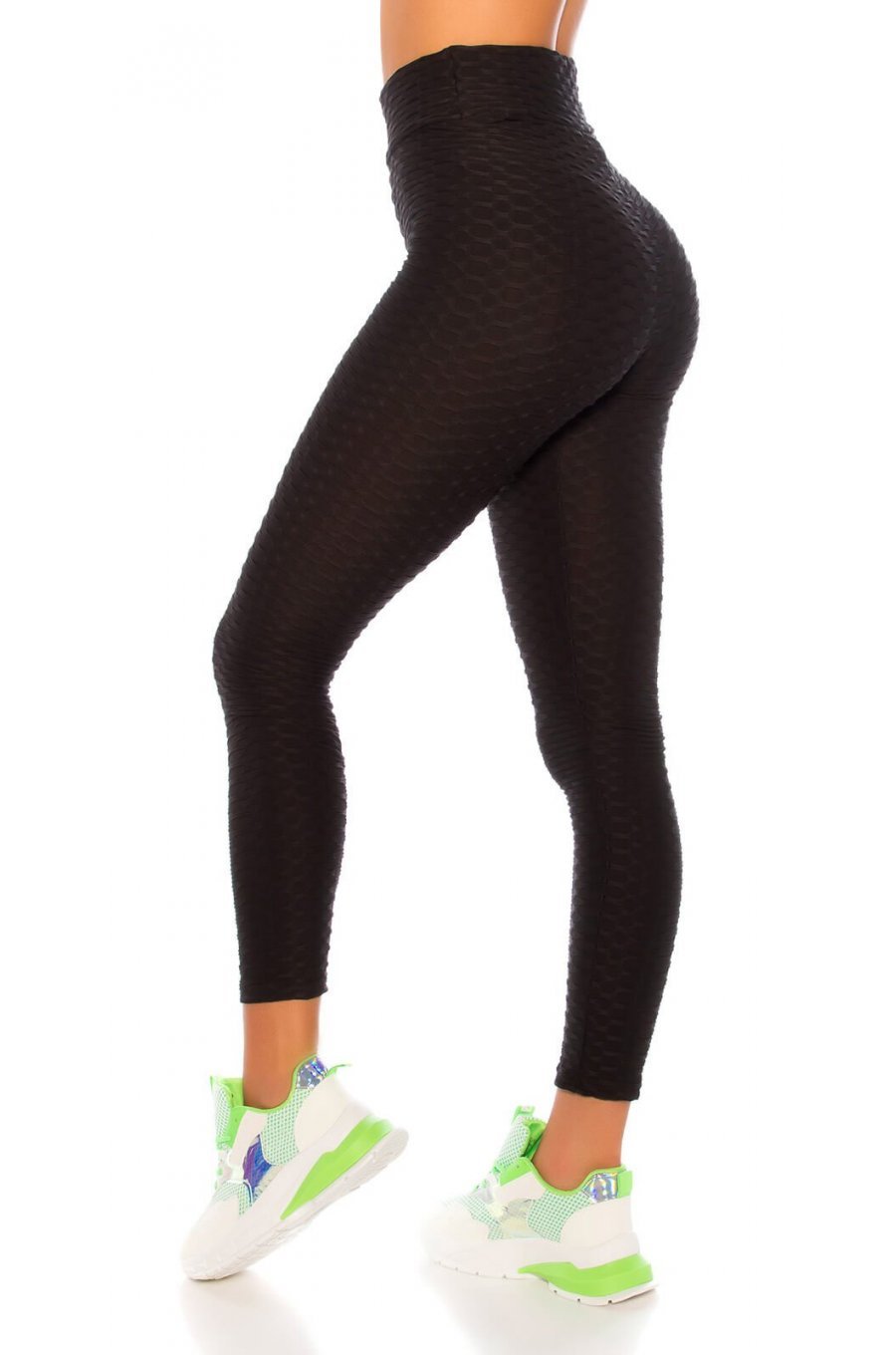Colanti sport negri cu talie inalta Glossy Colanti sport negri cu talie inalta Glossy 1 - jojofashion.ro