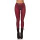Colanti dama animal print snake, piele eco, rosii, cu talia inalta, Sabrinne 2 - jojofashion.ro