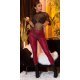 Colanti dama animal print snake, piele eco, rosii, cu talia inalta, Sabrinne 4 - jojofashion.ro