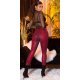 Colanti dama animal print snake, piele eco, rosii, cu talia inalta, Sabrinne 5 - jojofashion.ro