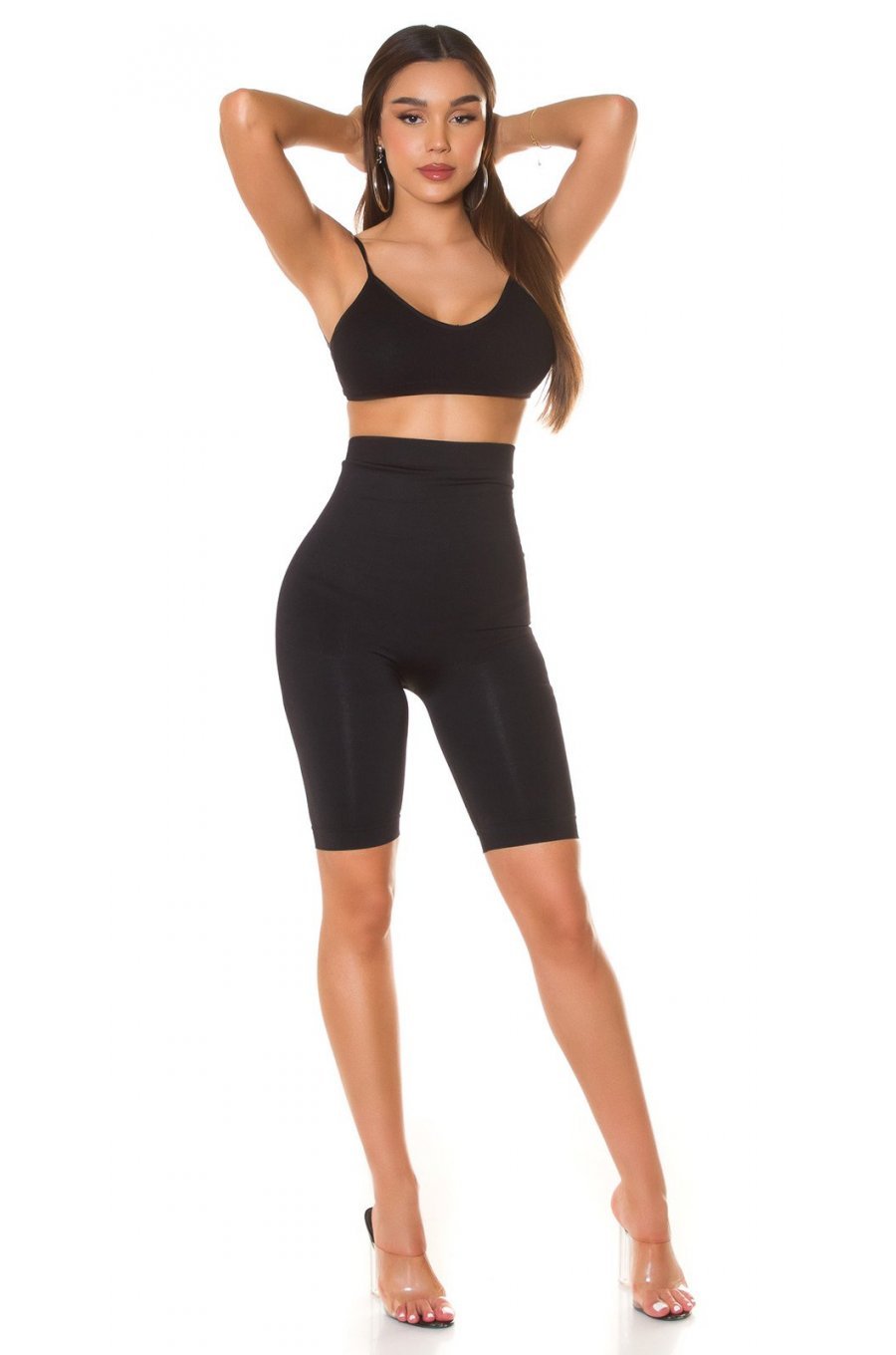 Colanti biker scurti negri modelatori cu talie inalta Yaren Colanti biker scurti negri modelatori cu talie inalta Yaren 3 - jojofashion.ro